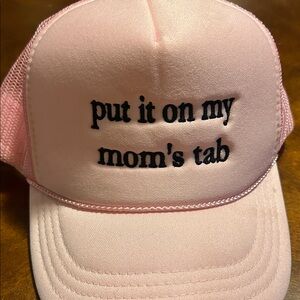 Trucker hat “Put it on my mom’s tab” Youth size! Never been worn